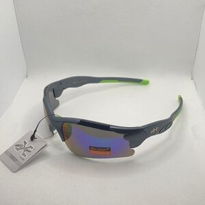 X-Loop Mens Wrap Around Semi Rimless Mirrored Lens